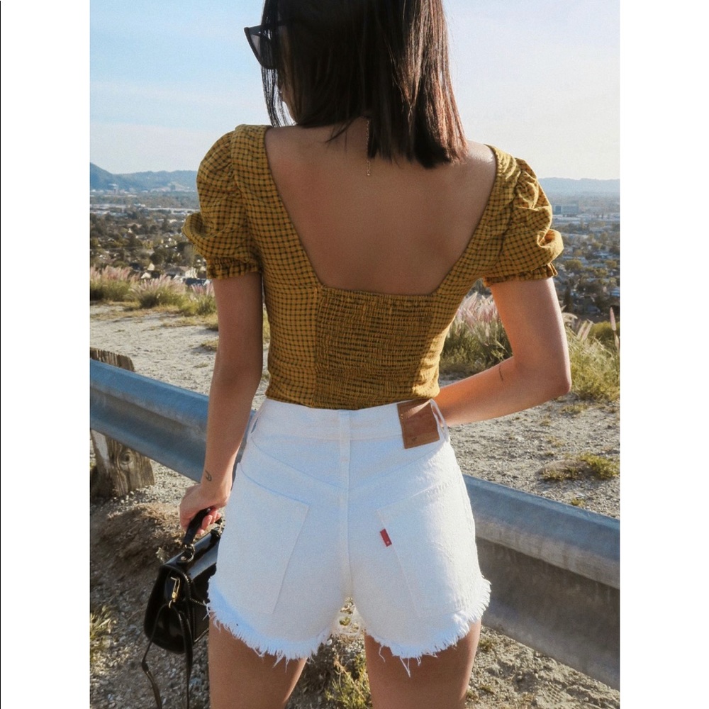 White Levi Shorts